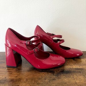 Marc Fisher Red Chunky Heel Pumps 7.5
